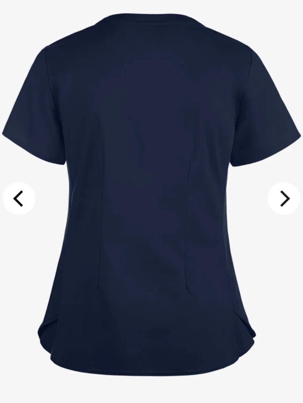 Touch 3-Pocket STRETCH Rib-Knit Side Panels Shirttail V- Neck Scrub Top - Picture 4 of 5